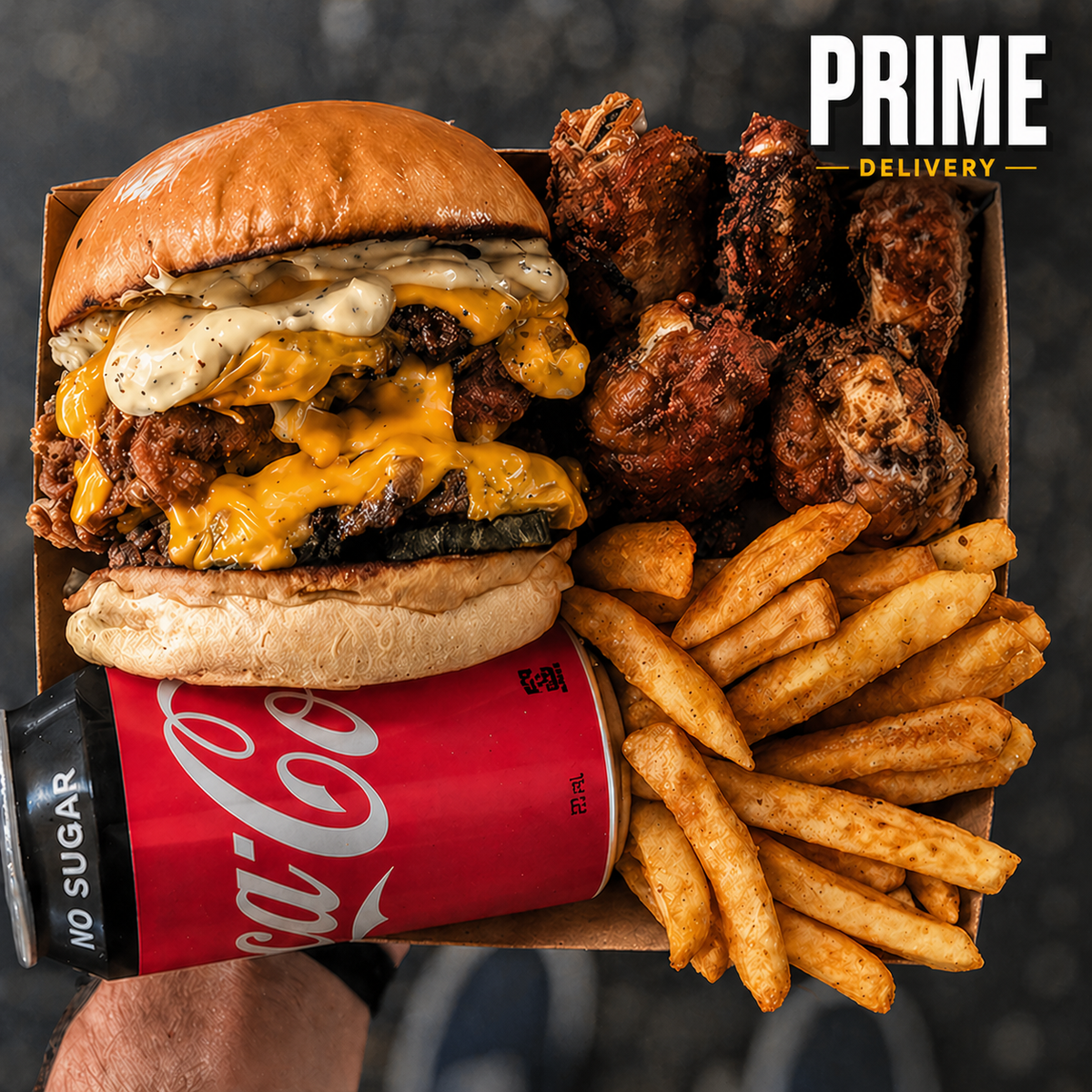 COMBO Solteiro - 1X Classic Chicken Cheese + Coca-Cola + 500g Fritas + 500g de Frango Frito